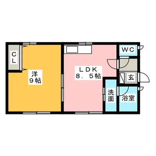 コーポにゃんとわんだふる【1階】の間取り