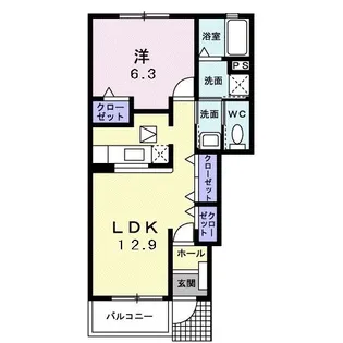 ユリシス1番館【1階】の間取り