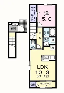 フォンターナ・レガーメ【2階】の間取り