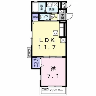 リヴェール北花田【1階】の間取り