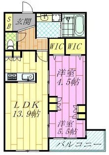 クレドボヌール【1階】の間取り