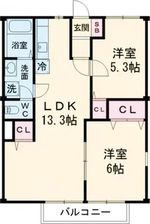 グリーンヒルズなかのI【2階】の間取り