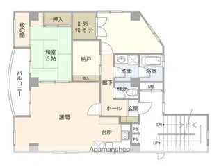 ヒルヴィレッジ・アポ【4階】の間取り