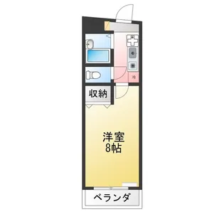 コーポ昭和(1Kタイプ)【3階】の間取り