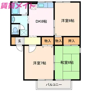 セゾンコートD棟【1階】の間取り