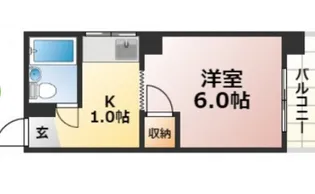 コーポ的場【4階】の間取り