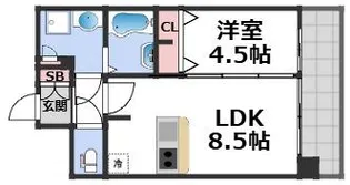 プレサンス玉造駅前【13階】の間取り