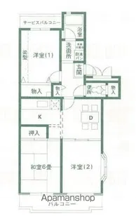 ビューテラス橘【3階】の間取り
