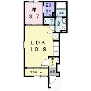 ミルレーヴII【1階】の間取り