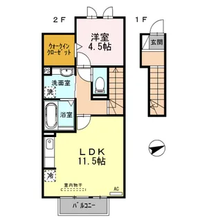 エスポワールメゾン【2階】の間取り