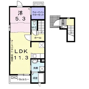兵庫県加古川市野口町北野【アパート】の間取り
