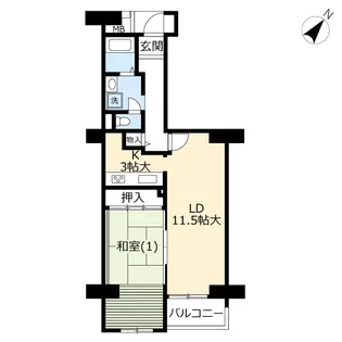 UR港北ニュータウンビュープラザセンター北【2階】の間取り