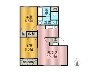 マンションドム上渋佐【2階】の間取り