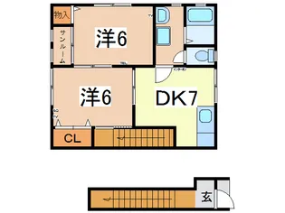 山形県米沢市窪田町小瀬【アパート】の間取り