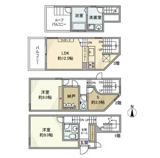 東京都目黒区下目黒2【一戸建】の間取り