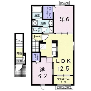 2LDKの間取り画像