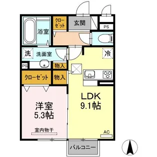 カサ・ドルチェ A【1階】の間取り