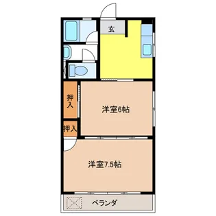 ハイツ松野【4階】の間取り