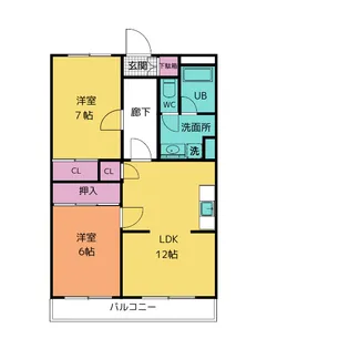 第2仲町マンション【1階】の間取り