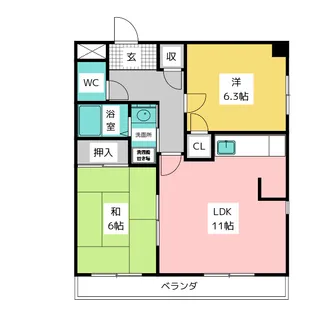 ドミールイソベ【2階】の間取り