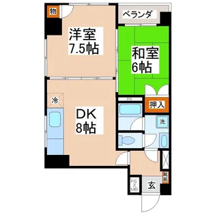 銀杏町レジデンス【3階】の間取り