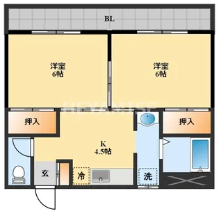 ルーシッド仲沖【2階】の間取り