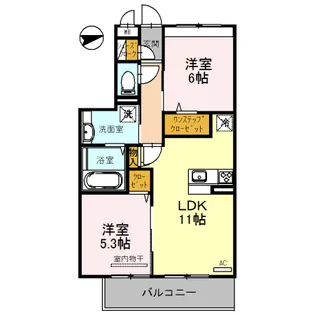 グロリアハイツはびきのB棟【3階】の間取り