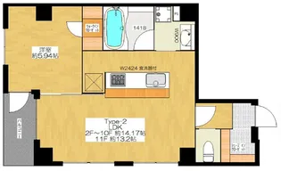 大阪府大阪市中央区天満橋京町【マンション】の間取り