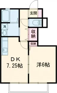 1DKの間取り画像