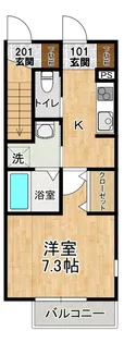 ラ・ベルメールA【1階】の間取り