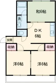 グリーンハイツ三友【3階】の間取り