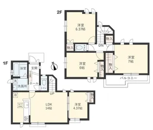 東京都国立市泉3【一戸建】の間取り