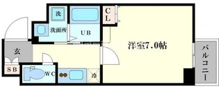セオリー難波パレ【8階】の間取り