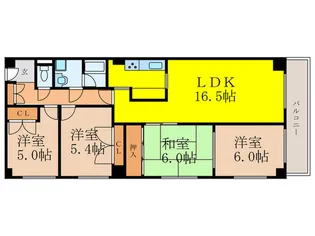 ラジュニ-ル春日丘【2階】の間取り
