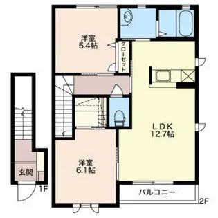 シャーメゾン戸出IIA【2階】の間取り