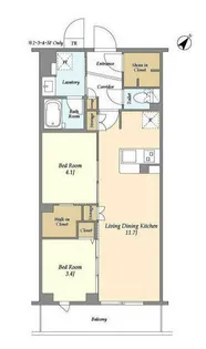 東京都大田区鵜の木3【マンション】の間取り