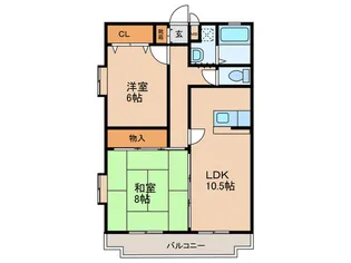 パークサイド吉留【3階】の間取り