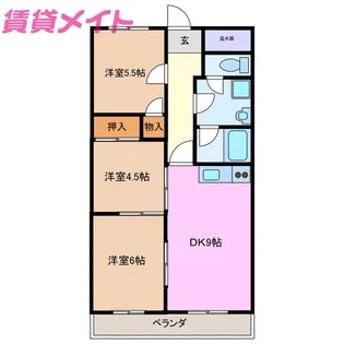 パークサイド鈴鹿【3階】の間取り