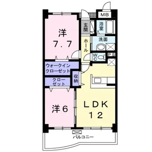 神奈川県厚木市温水【マンション】の間取り