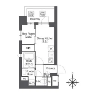 東京都江東区新大橋2【マンション】の間取り