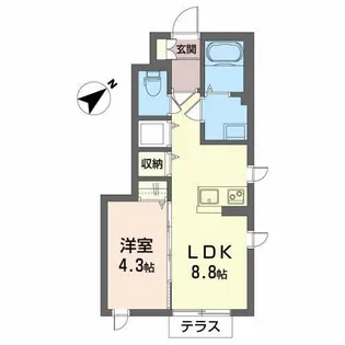 シャーメゾングランドガーデンC【1階】の間取り