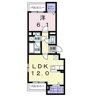 1LDKの間取り画像