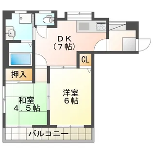 ハートフル古賀【5階】の間取り