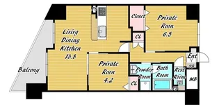 シュワーブ三国ヶ丘【7階】の間取り