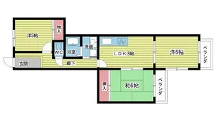 大阪府豊中市永楽荘3【マンション】の間取り