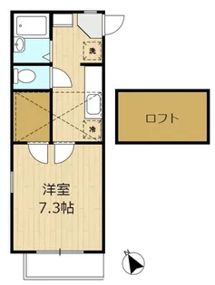 スタジオ・シェル【2階】の間取り
