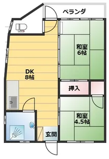 大門アパート【3階】の間取り