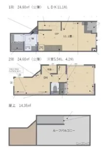 東京都新宿区若葉3【一戸建】の間取り
