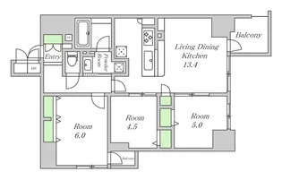 プレサンスロジェ心斎橋【5階】の間取り