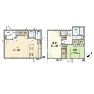 神奈川県横須賀市根岸町2【一戸建】の間取り